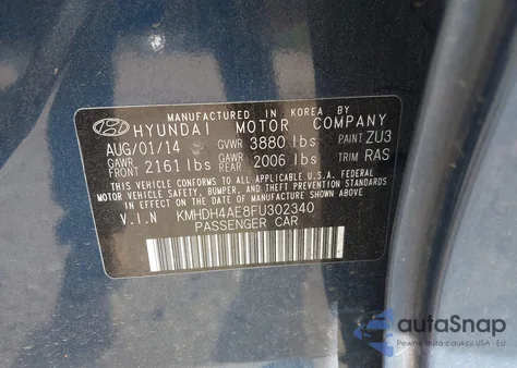 2015 Hyundai Elantra Se из США, поврежденный, VIN KMHDH4AE8FU302340